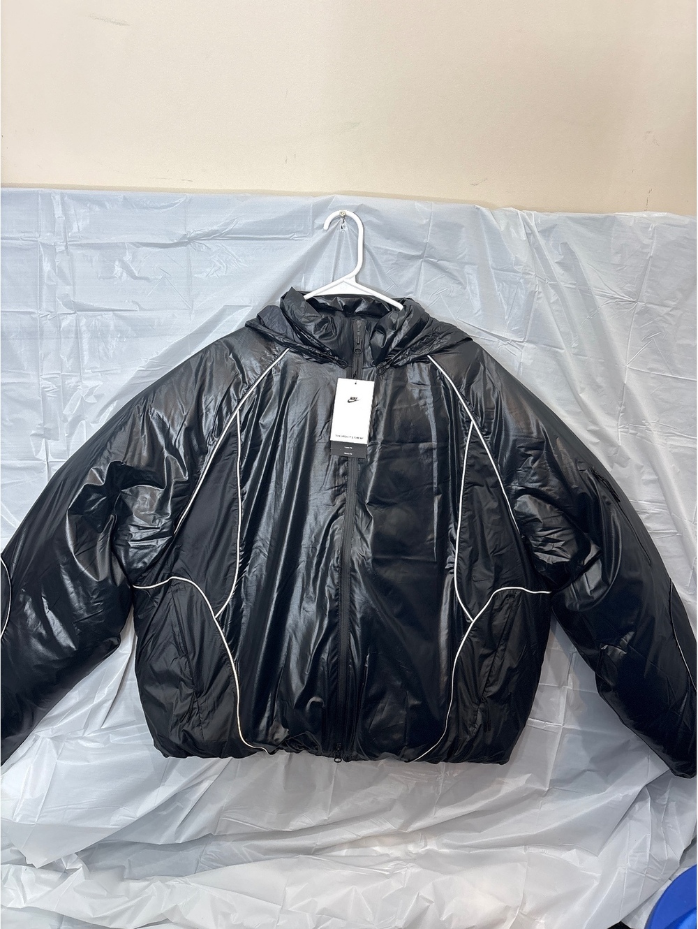 Nike Black Puffer Jacket therma-fit adv with Hood Size Large